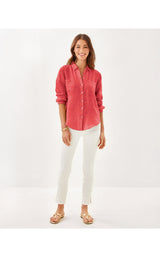 Sea View Button Down - Cane Coral X Sorbet Pink