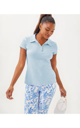UPF50+ Frida Scallop Polo - Bluette