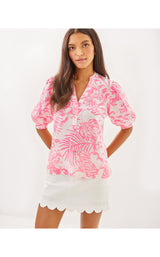 Mialeigh Elbow Sleeve Linen Top - Glisten In The Sun