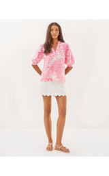 Mialeigh Elbow Sleeve Linen Top - Glisten In The Sun