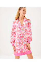 Iralanne Long Sleeve Popover Shirtdress - Lovely Long Stems