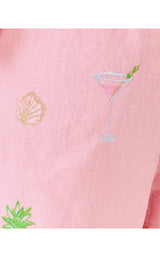 Elodey Linen Short - Conch Shell Pink Happy Hour