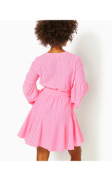 Carla Long Sleeve Striped Dress - Roxie Pink Harbor Stripe