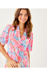 Mialeigh Elbow Sleeve Linen Dress - Sun Sea Sand