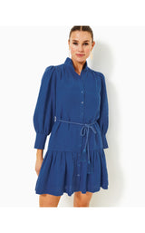 Drena Linen Dress - Martinique Blue