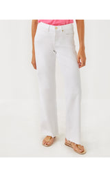 Aniston High Rise Straight Leg Pant - Resort White