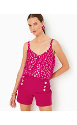 Nadia Silk Cami - Mystique Pink Silk Bubbly Clip