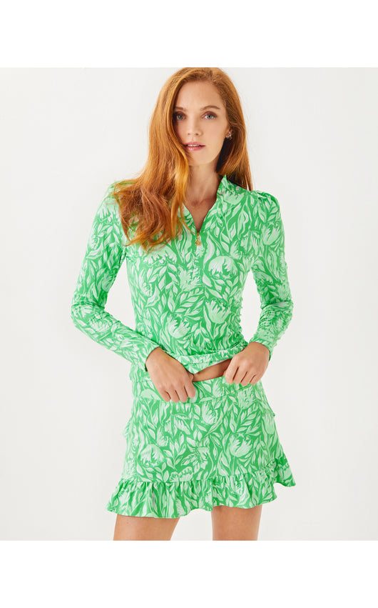 UPF50+ Sania Half Zip - Fauna Green Tulip To Tango