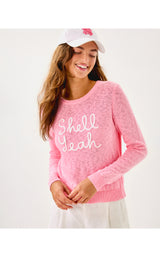Tully Sweater - Conch Shell Pink Shell Yeah Embroidery
