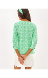 UPF50+ Callison Top - Fauna Green x Resort White Butterfly Pattern