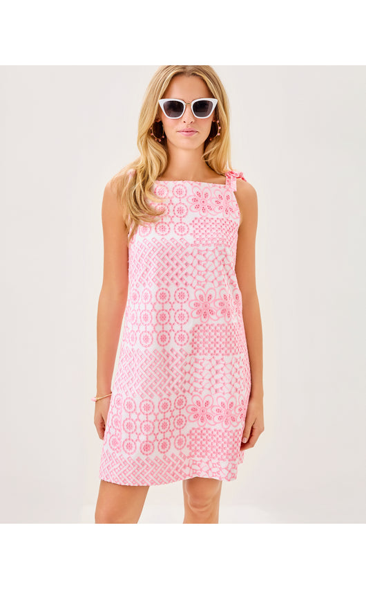 Gerad Shift - Conch Shell Pink Patchwork Eyelet