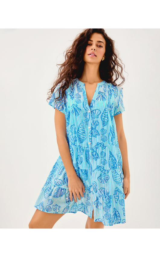 Feria Tiered Coverup - Fresh Water Blue Cool As Shell