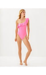 Caelum Ruffle One Piece Swim - Rousseau Pink