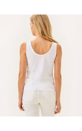 Gabbie Crochet Trimmed Knit Top - Resort White