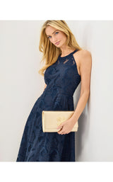 Denise Lace Midi Dress - Low Tide Navy Sway With Me Scalloped Lace