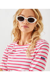 Lilly Pulitzer x Saint James Minquidame Tee - Rose Soleil Stripes