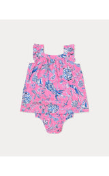 Plumeria Infant Dress - Rousseau Pink Barefoot Beachcombers