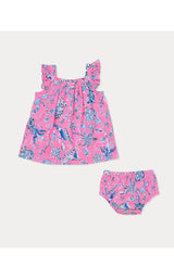 Plumeria Infant Dress - Rousseau Pink Barefoot Beachcombers