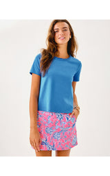 Clairmont Crochet Trimmed Knit Top - Sunwashed Blue