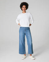 SPANXshape™ EveryWear Cropped Wide Leg Jeans - Stonewashed Blue