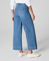 SPANXshape™ EveryWear Cropped Wide Leg Jeans - Stonewashed Blue
