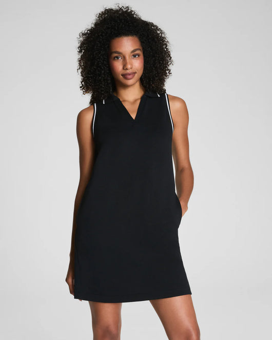 SPANX AirEssentials® Pique Polo Tank Dress - Very Black