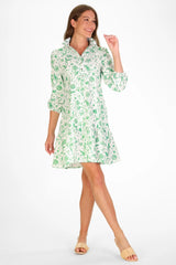 Adara Dress - Green Botanical