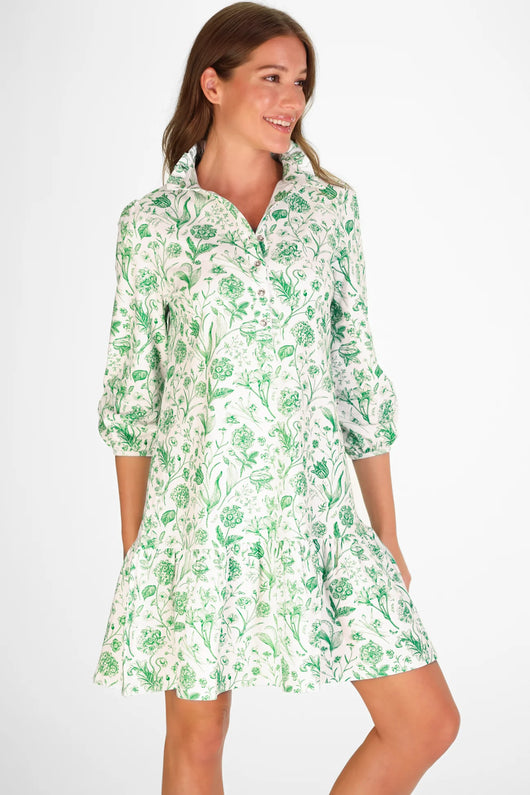 Adara Dress - Green Botanical