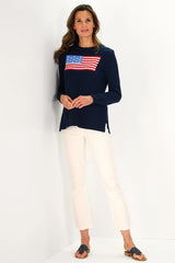 Navy Casual Crew Flag Sweater