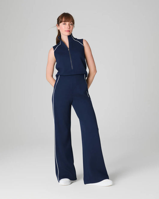 SPANX® AirEssentials Pique Sleeveless Mockneck Jumpsuit - Timeless Navy