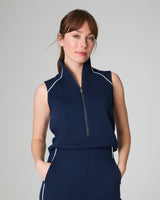 SPANX® AirEssentials Pique Sleeveless Mockneck Jumpsuit - Timeless Navy