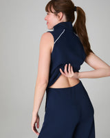 SPANX® AirEssentials Pique Sleeveless Mockneck Jumpsuit - Timeless Navy