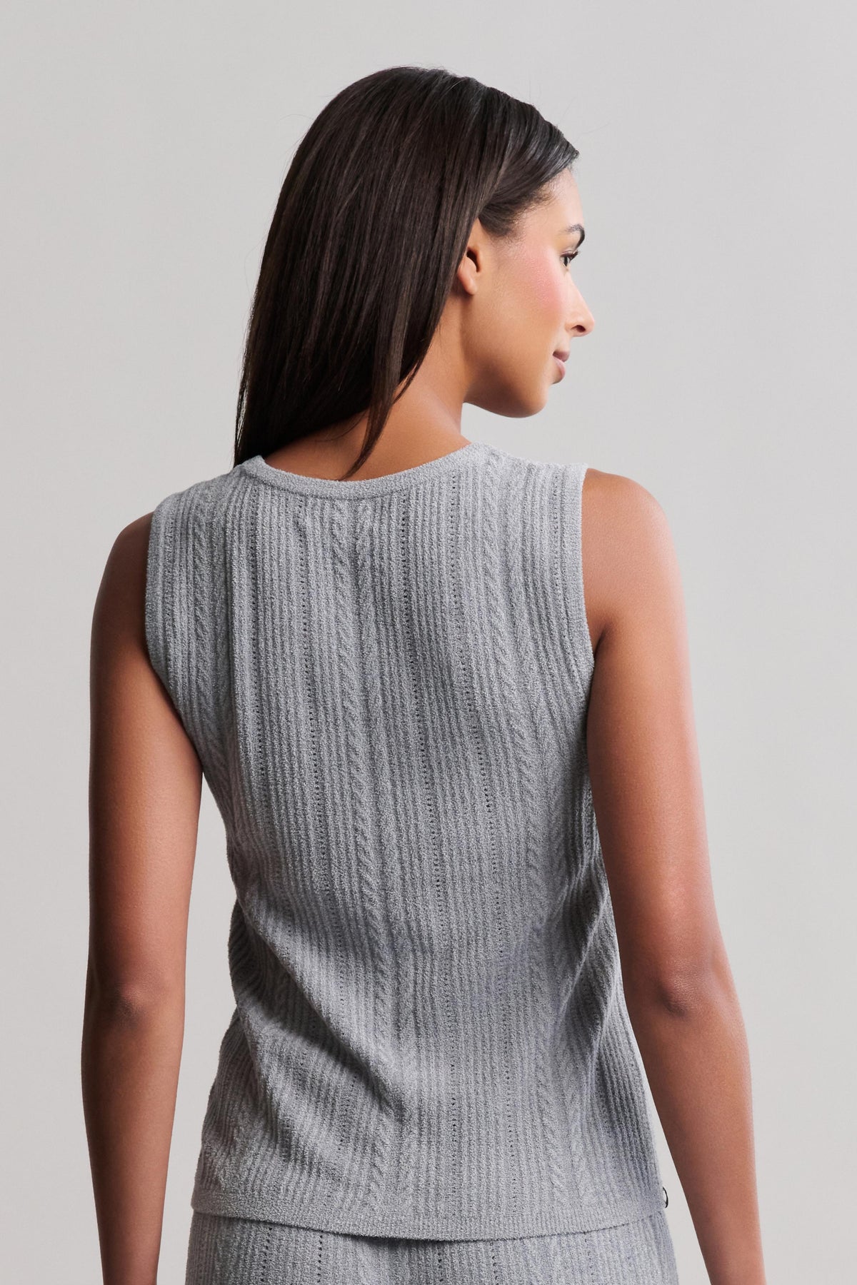 CozyChic Ultra Lite® Cable Knit Tank - Moonbeam