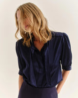 Peggy Short Sleeve Blouse - Midnight Blue