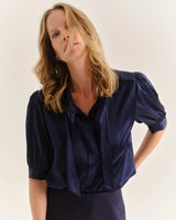 Peggy Short Sleeve Blouse - Midnight Blue