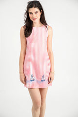 Pink Stripe Regatta Shift Dress
