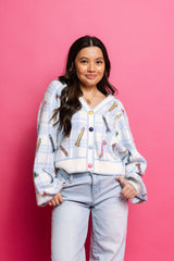 Blue & White Plaid Golf Tee Button Up Cardigan