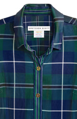 Puff Sleeve Top - Green Multi Melville Tartan