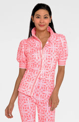 Puff Sleeve Top in Melon Ring Toss