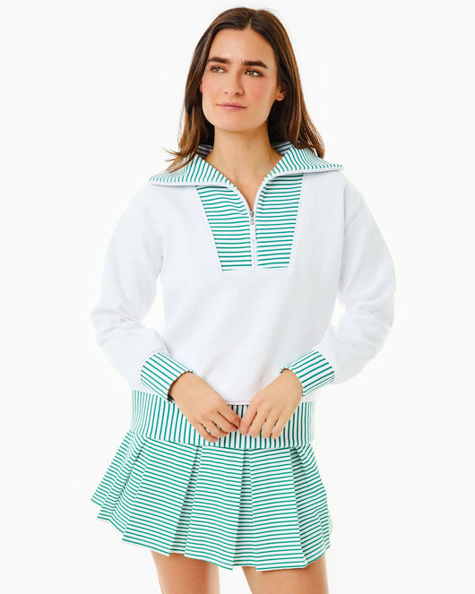 Polished Double Knit Alley Quarter Zip - Super White
