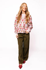 Light Pink Nutcracker & Candy Cane Sweater