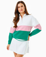 JV Quarter Zip Sweatshirt - Super White/Guava Greenbrier