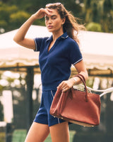 SPANX® AirEssentials Pique Polo Top - Timeless Navy