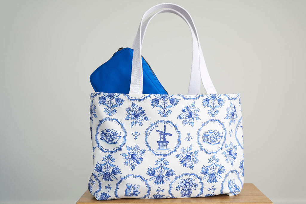 The Day Tote Delft Blue Postcards from Paradise