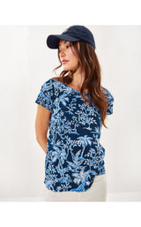 Etta Scoop-Neck Top - Low Tide Navy Tall Tales