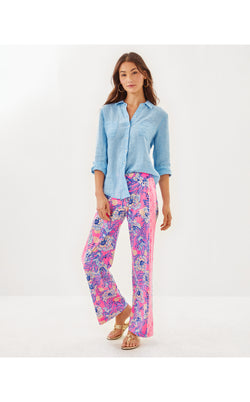 Sea View Button Down - Blue Peri X Resort White