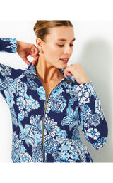 UPF50+ Leona Zip-up - Low Tide Navy Bouquet All Day