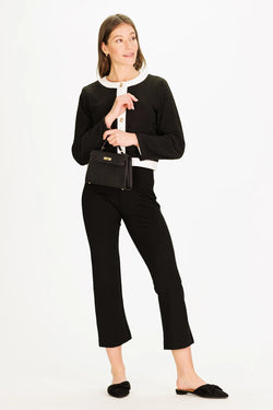 The Lalaine Lady Jacket in Black and Cream Supersoft