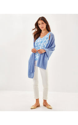 Lanelle Cashmere Wrap - Heathered Jacaranda Blue
