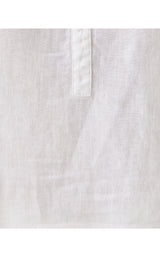 Mialeigh Elbow Sleeve Linen Top - Resort White